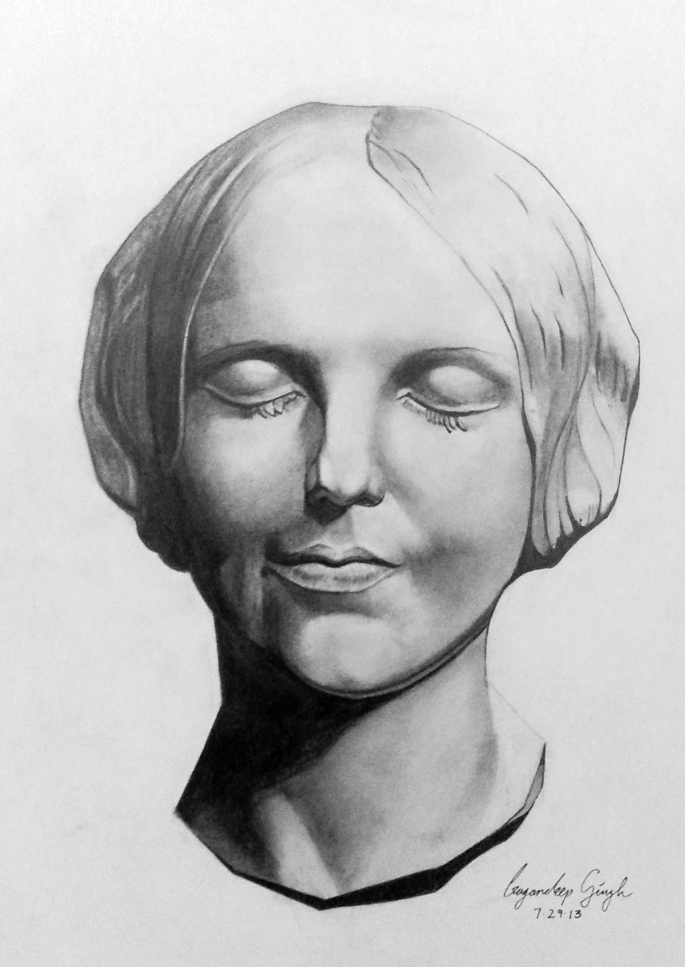 Sketch of Female Sculpture - Graphic Drawing by Gagandeep Singh